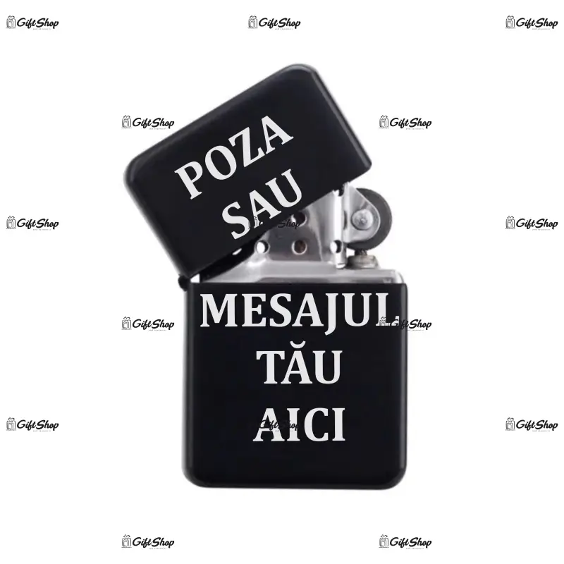 Bricheta neagra, gen zippo, personalizata
